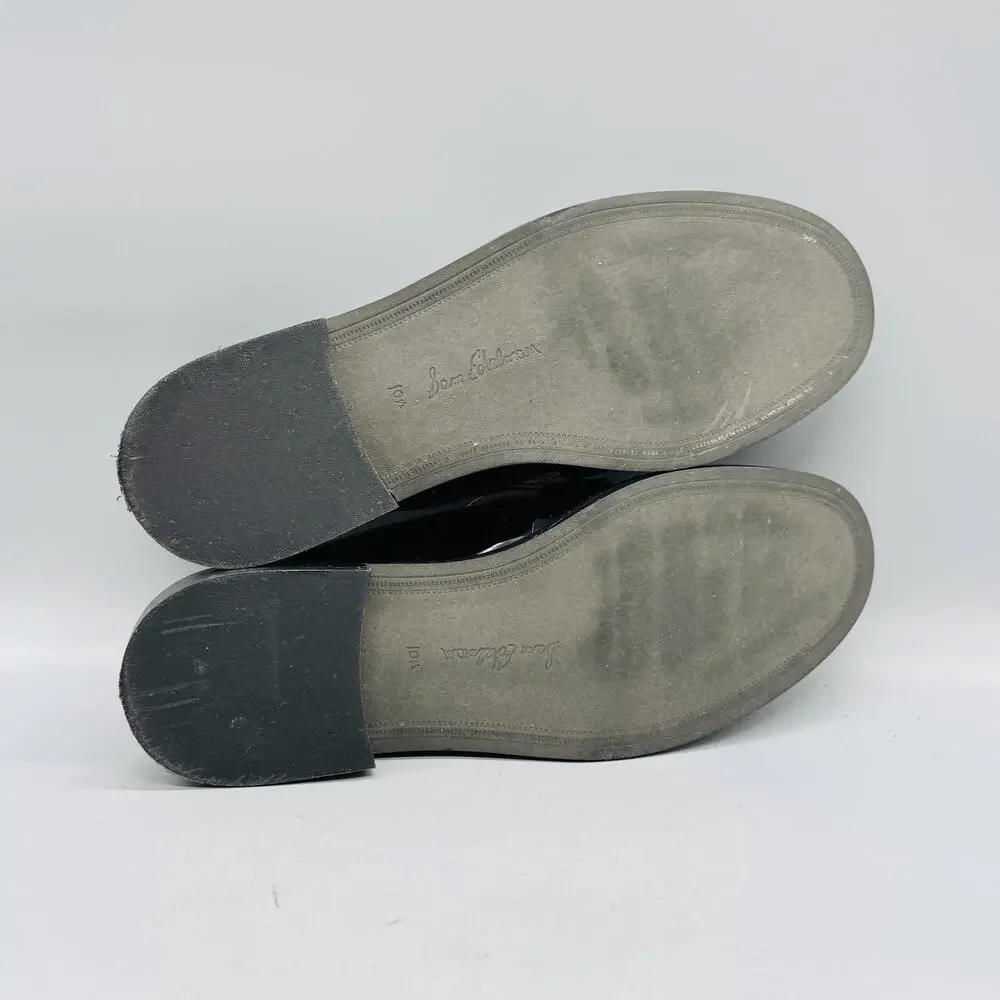 Sam Edelman Black Patent Leather Loafers with Gold Accent, Men's 10.5 - Picture 8 of 11